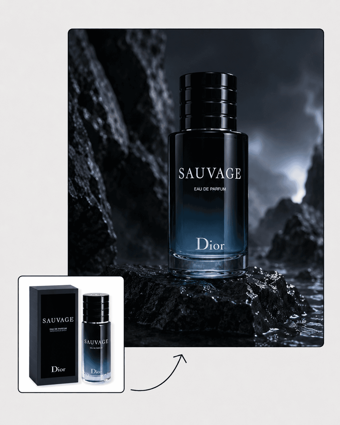 Sauvage perfume product visual